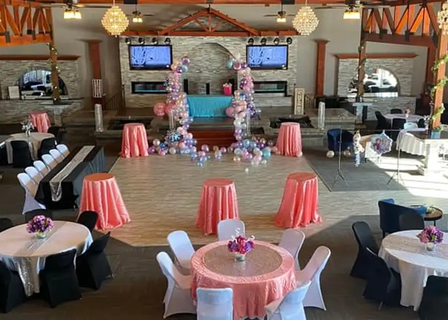 Paul's Paradise - reception hall decorated for young girl's birthday party - Pleasant Plains, IL